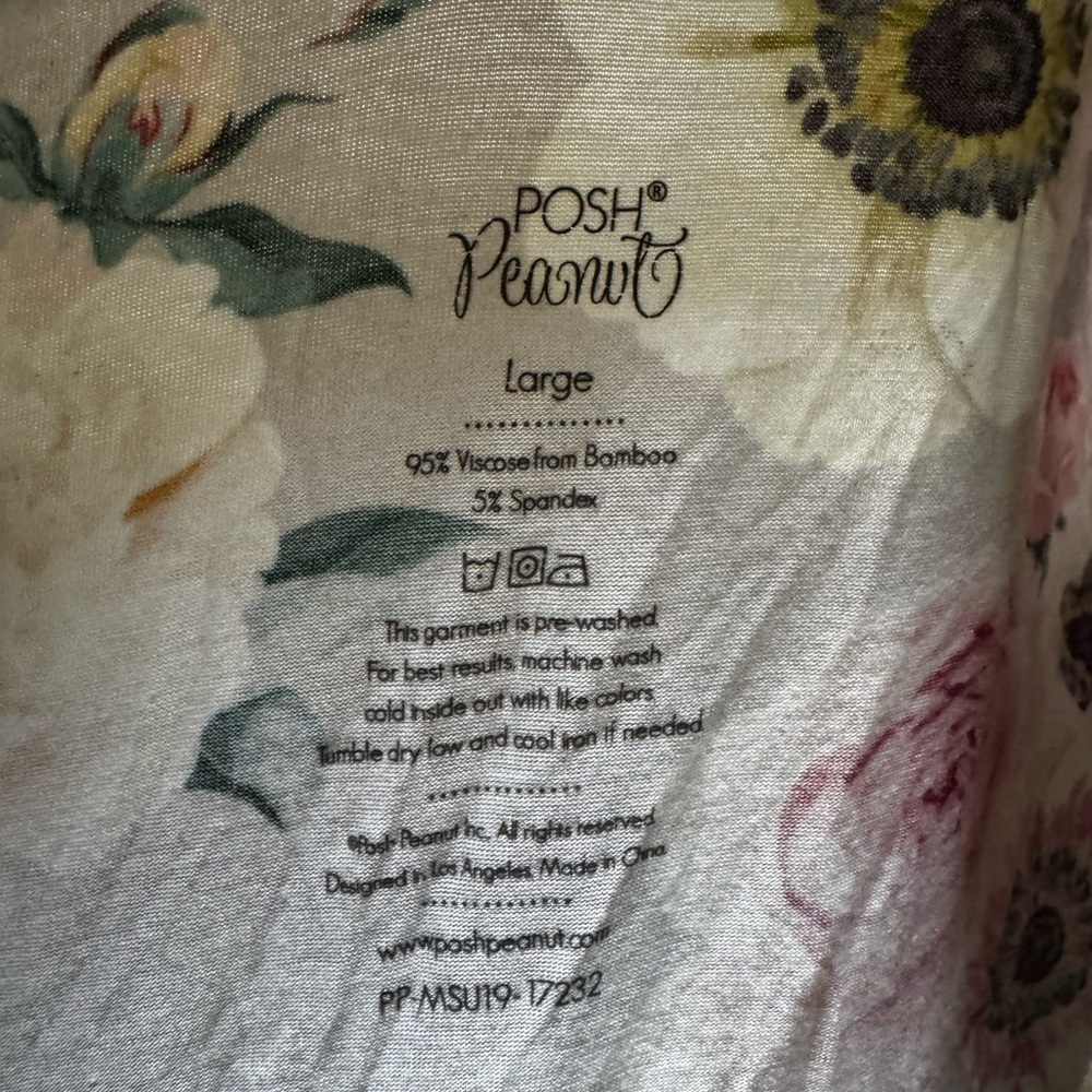 Posh Peanut Floral Women's Robe with Pink and Green Accents - Picture 3 of 4